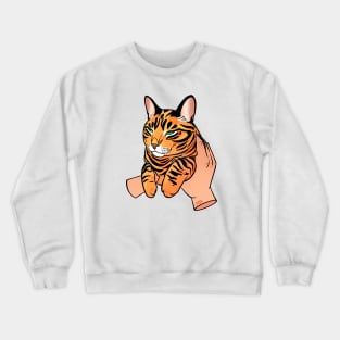 Tiger Tabby Held Crewneck Sweatshirt